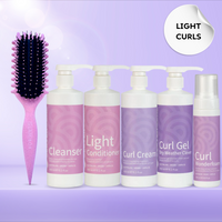 Clever Curl Curly Hair Light + Curl Brush  Rose Glam Bundle