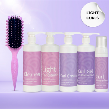Clever Curl Curly Hair Light + Curl Brush  Rose Glam Bundle