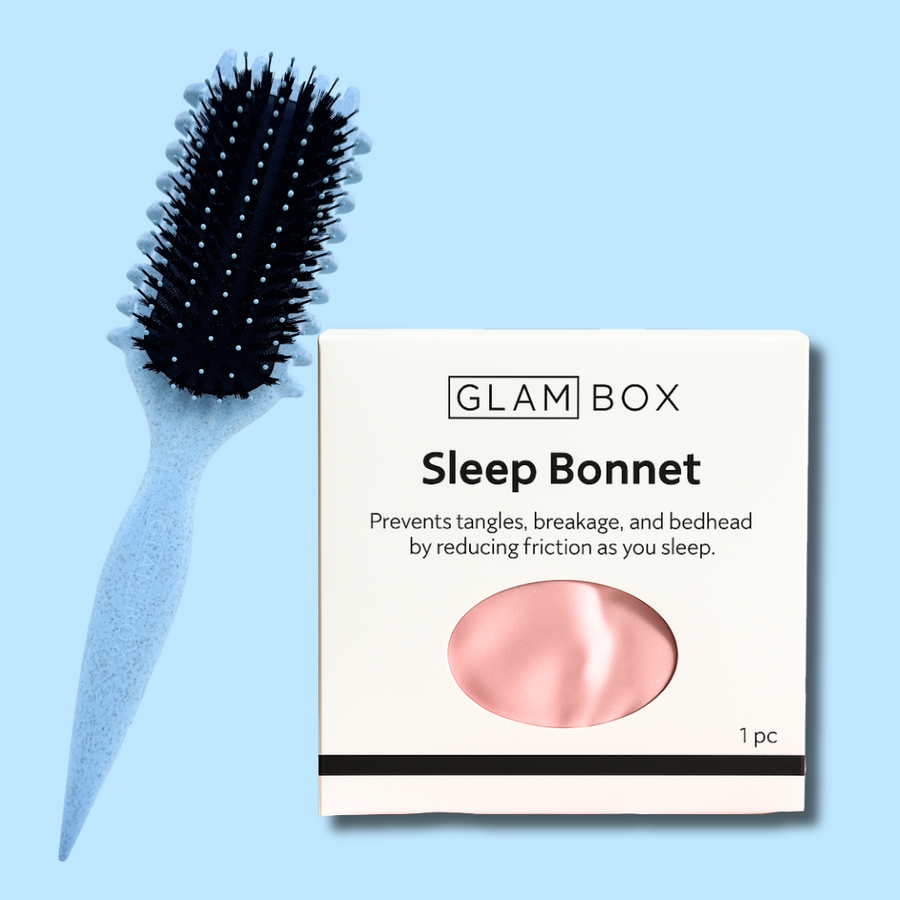 Curl Brush Sky & Pink Sleep Bonnet Bestie Bundle