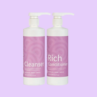Clever Curl Cleanser & Rich Conditioner 450ml & GB Travel Bag Lavender BESTIE BUNDLE