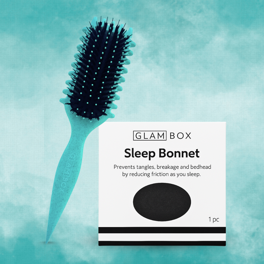 Curl Brush Ocean & Sleep Bonnet Black Bestie Bundle
