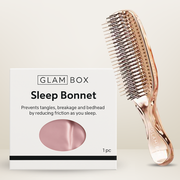 Glam Sleek Styler Brush Rose Gold & Pink Sleep Bonnet Bestie Bundle