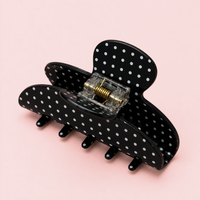 The Glam Claw Clip | Black Polka Dot