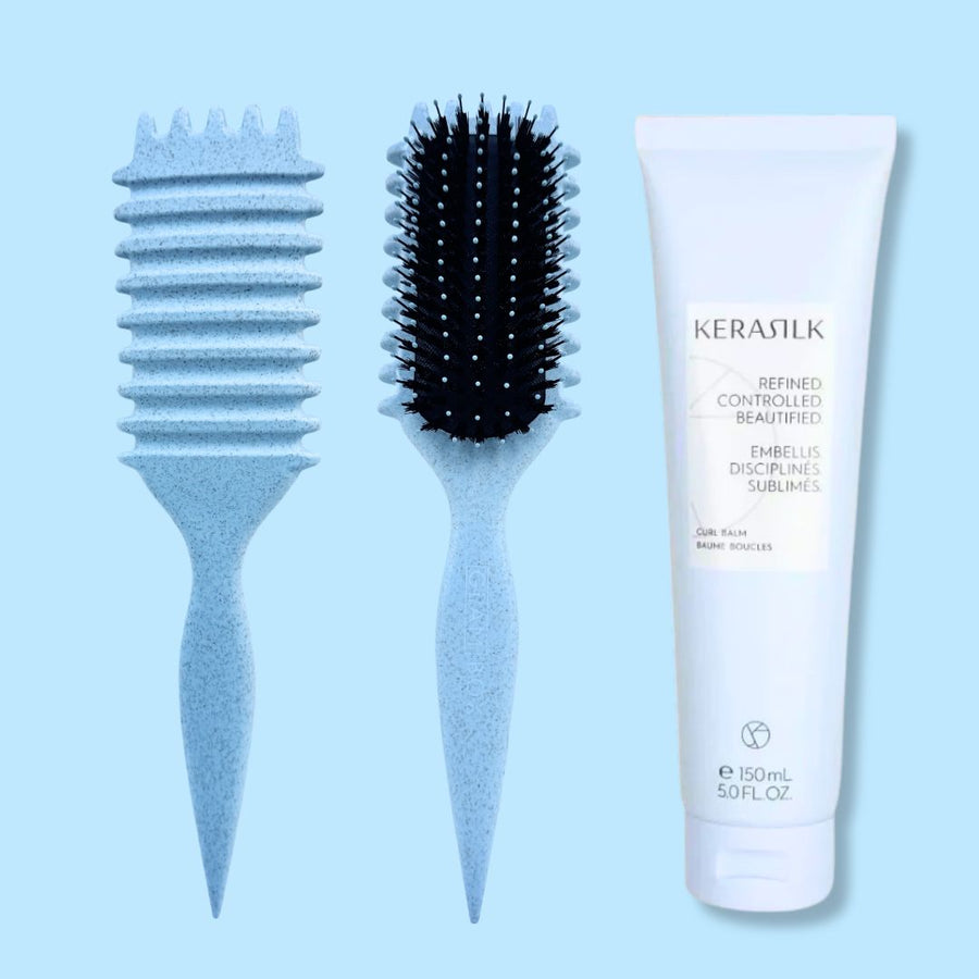 Curl Brush Sky & Kerasilk Balm Bestie Bundle
