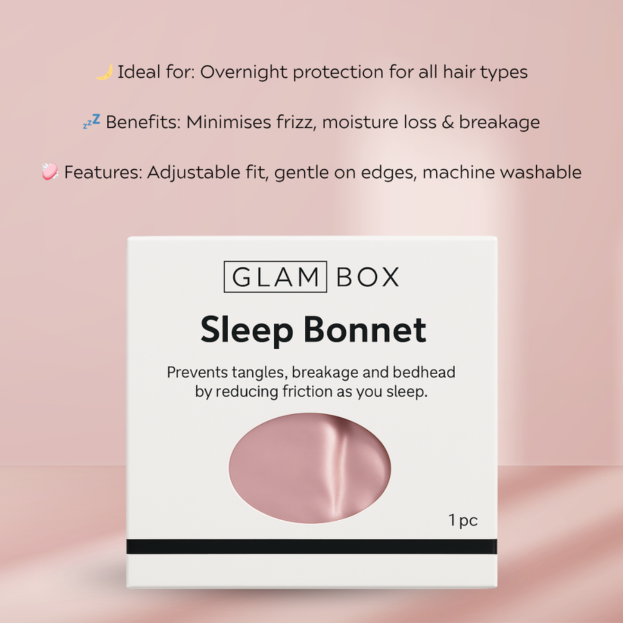 Glam Sleek Styler Brush Rose Gold & Pink Sleep Bonnet Bestie Bundle