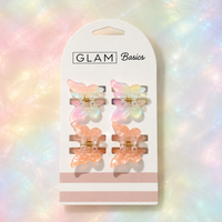 Glam Basics Butterfly Clips | Peach Rainbow 4pk