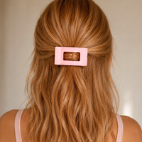 Glam Flat Wave Claw Clip Large | Pink