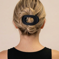 Glam Flat Claw Clip Large Matte Black