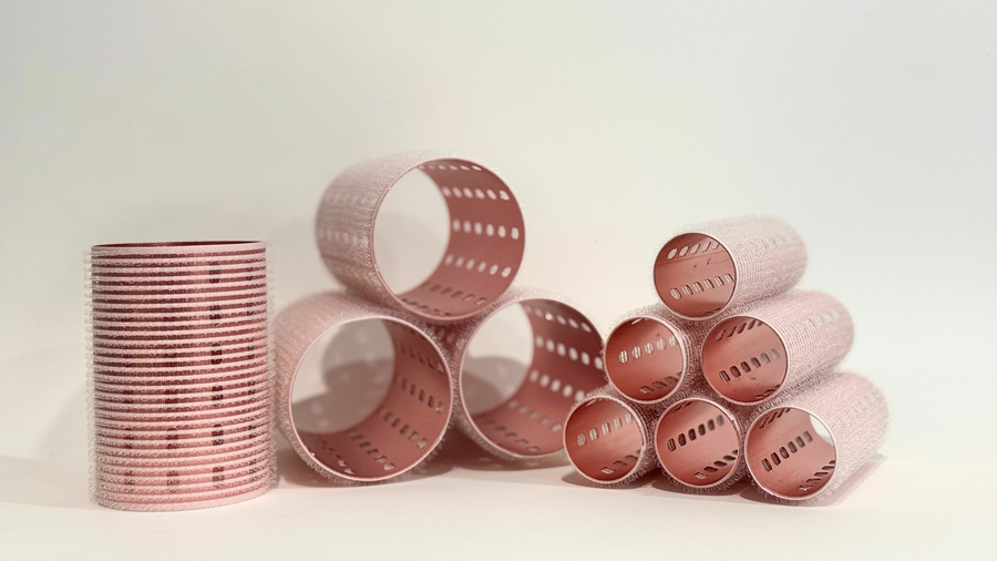 Glam Thermal Velcro Roller Pink Large