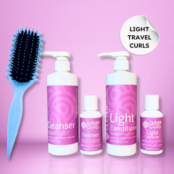 Clever Curl Light Home and Away + Curl Brush Sky Glam Bundle