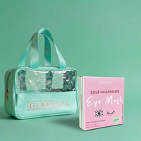 Glam Box Travel Bag Ocean & Self Warming Eye Mask Unscented Bestie Bundle