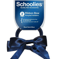 Schoolies Ribbon Bow 2pc Real Dark Blue