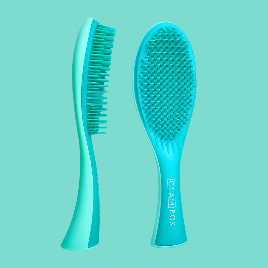 Glam Box Travel Bag Ocean with Mint Miracle & Teal Detangler Brush Bestie