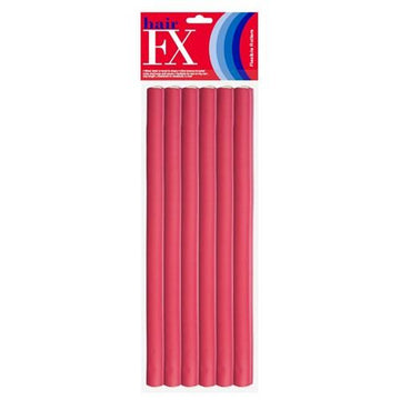 Hair FX Flexible Rods Long Red 12pk