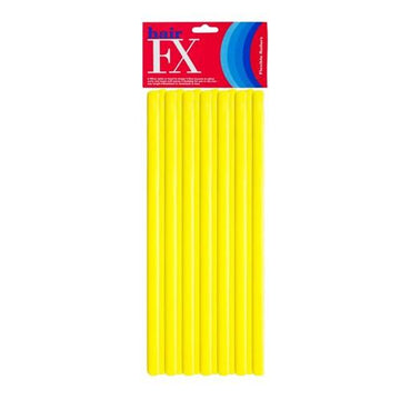 Hair FX Flexible Rods Long Yellow 12pk