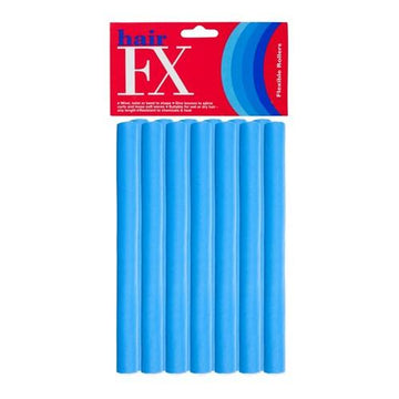 Hair FX Flexible Rods Medium Blue 12pk