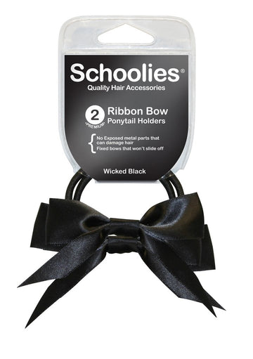 Schoolies Ribbon Bow 2pc Wicked Black