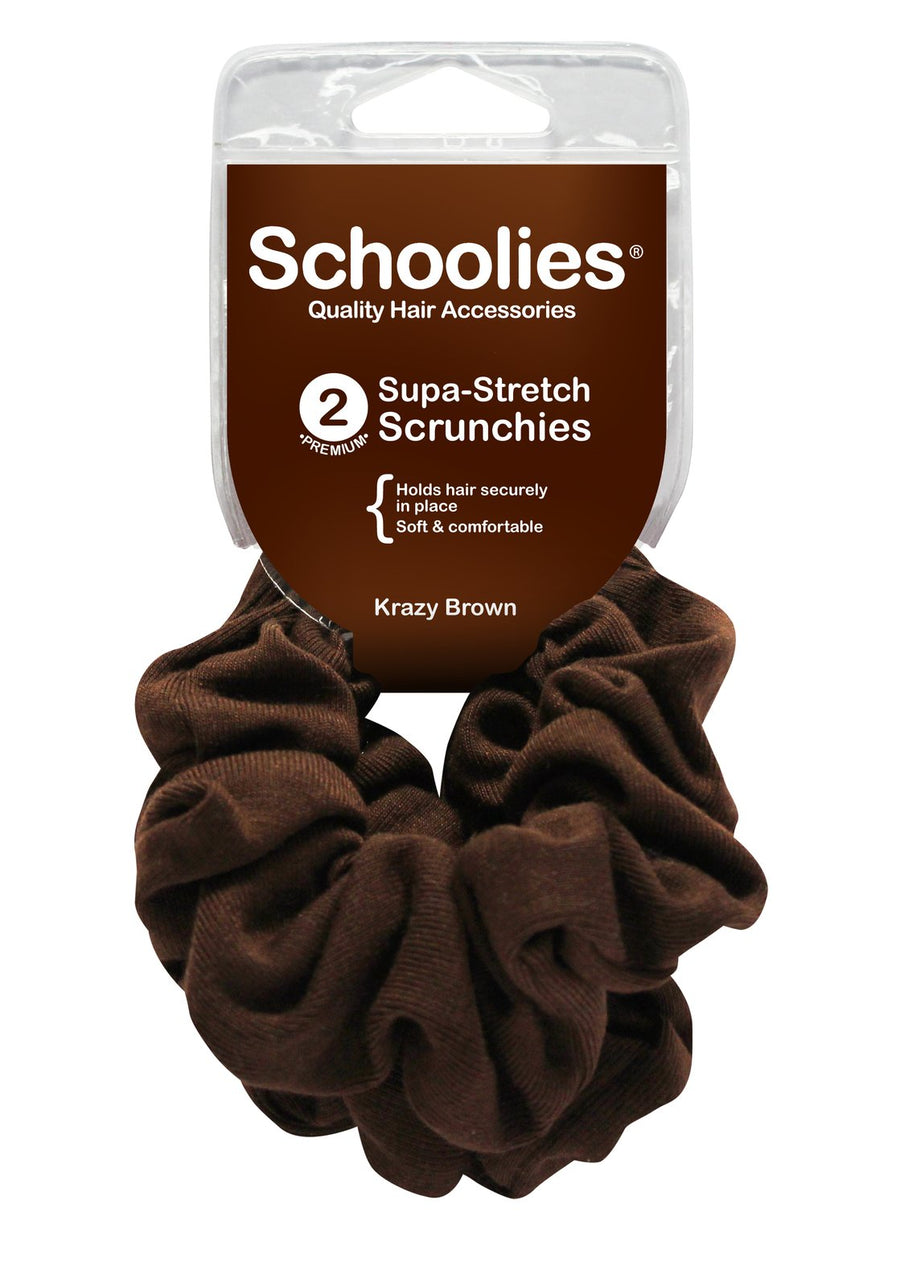 Schoolies Scrunchie 2pc Krazy Brown