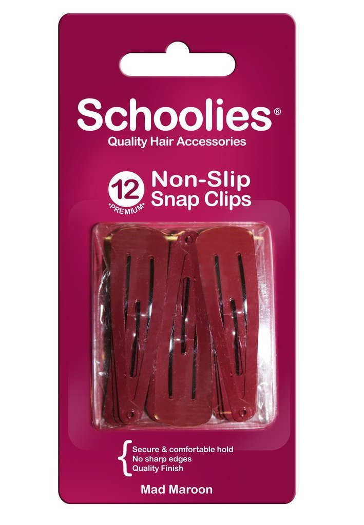 Schoolies Snap Clips 12pc Mad Maroon