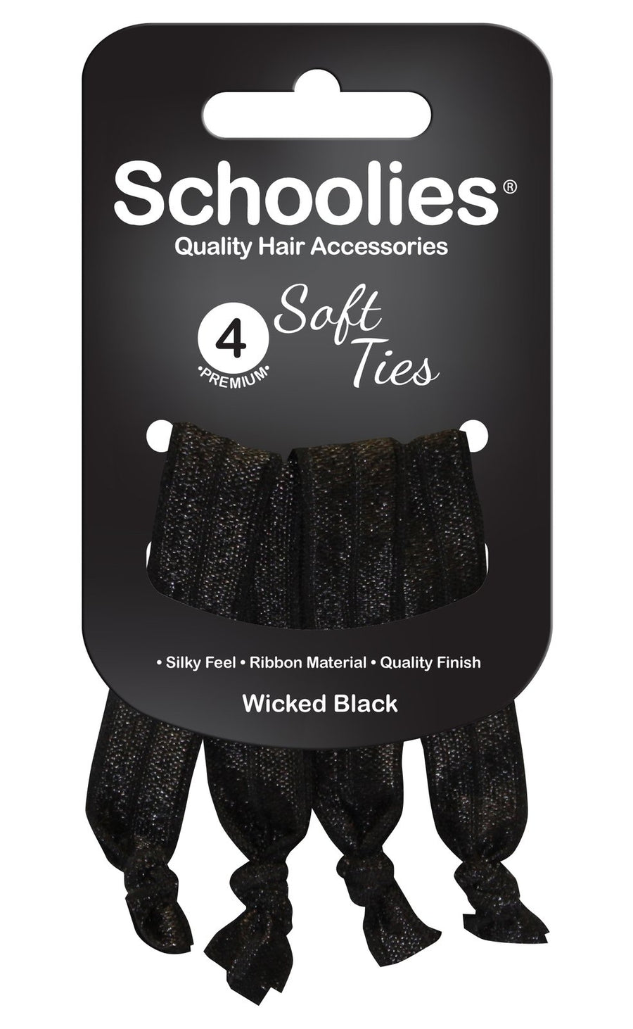 Schoolies Soft Ties 4pc Wicked Black