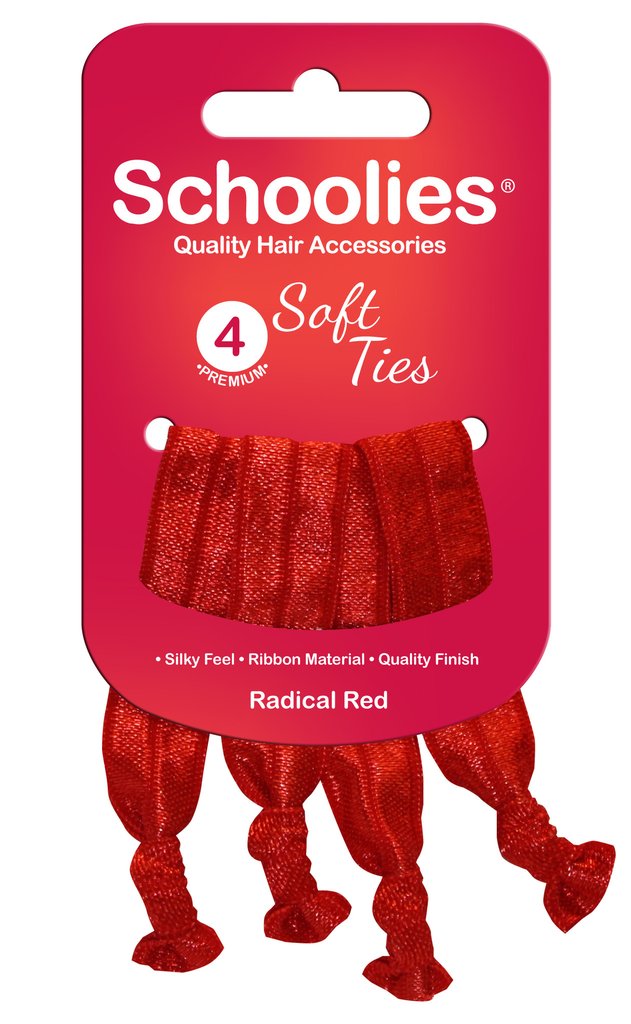 Schoolies Soft Ties 4pc Radical Red