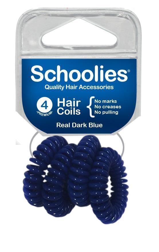 Schoolies Hair Coils 4pc Real Dark Blue