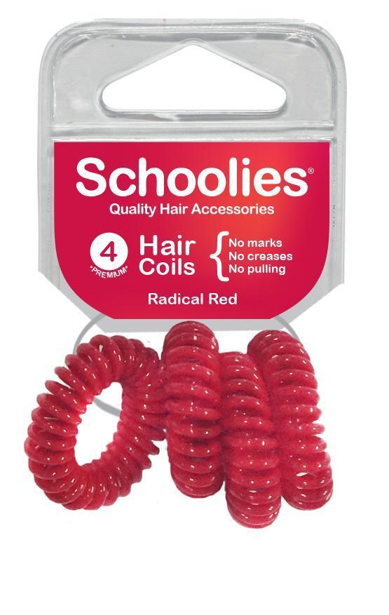 Schoolies Hair Coils 4pc Radical Red